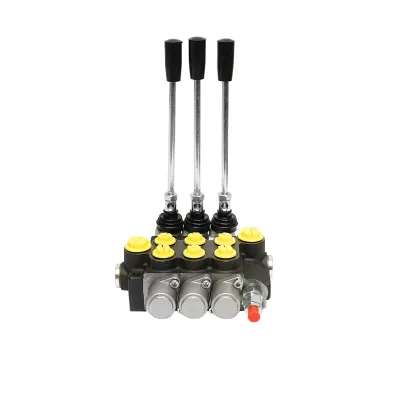 Distribuitor hidraulic cu 3 manete debit 40L/min cu levier si reductie incluse -15 /+80 Breckner Germany - imagine 3
