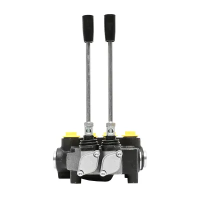 Distribuitor hidraulic cu 2 manete debit 80L/min cu levier si reductie incluse -15 /+80 Breckner Germany - imagine 4