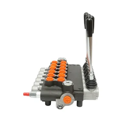 Distribuitor hidraulic cu 6 manete incluse debit 80L/min, 15 /+80 Breckner Germany - imagine 3