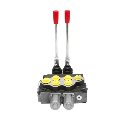 Distribuitor hidraulic cu 2 manete supapa de siguranta SD11 debit 80L/min levier si reductie -15 /+80 Breckner Germany - imagine 3