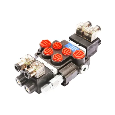 Distribuitor hidraulic P40 electromagnetic cu 2 cai, 12V Breckner Germany - imagine 3