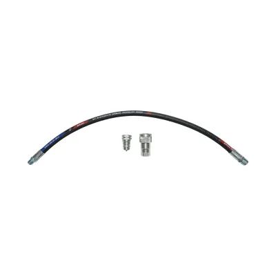 Furtun presiune sertizat pentru tiranti hidraulici 70cm cu armaturi  1/2 + 3/8 si supapa mos