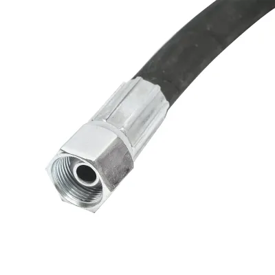 Furtun presiune 3400mm hidraulic 2SN DN10 sertizat cu armaturi 90 grade M20x1,5 si armatura dreapta M20x1,5	 - imagine 2