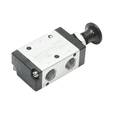 Electrovalva pneumatica cu maner 2 pozitii, 3 cai G 1/4 inch 3R210-08 - imagine 3