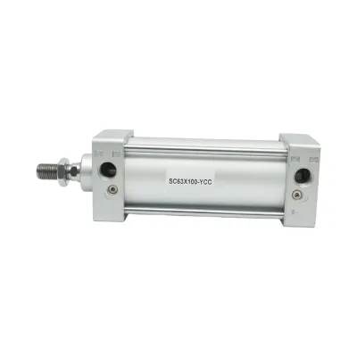 Cilindru pneumatic cu actiune dubla Ø63mm, cursa 100mm, tija filetata M16x1.5mm SC63x100-YCC - imagine 3