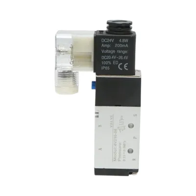 Electrovalva pneumatica 5 cai, 2 pozitii 1/4 inch, DC24V/4.8W, 4V210-08 IP65
