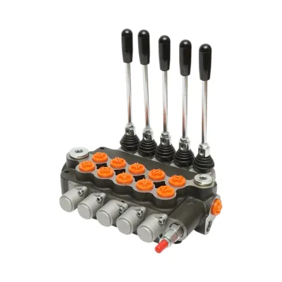 Distribuitor hidraulic 5 manete, debit 80L/min, presiune 200 bar Breckner Germany