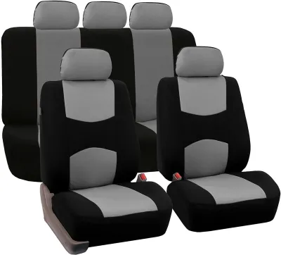 Set huse scaune universale negru si gri - imagine 5