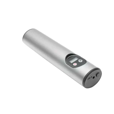 Compresor aer portabil gri inchis 12,4V baterie 6000Am reincarcabila 250x56x47mm cu accesorii - imagine 6