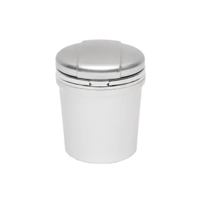 Scrumiera auto universala argintie cu lumina multicolor LED