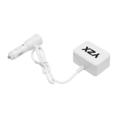 Adaptor bricheta auto dubla 12/24V si 1 port USB 5V 1000mA alb - imagine 2