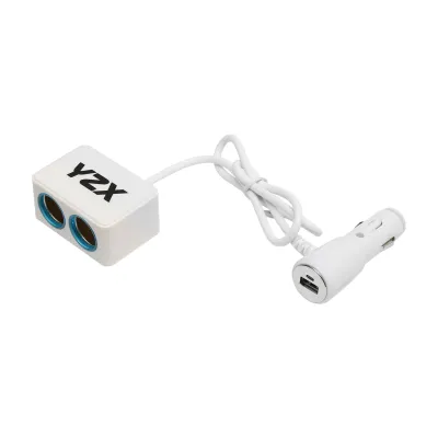 Adaptor bricheta auto dubla 12/24V si 1 port USB 5V 1000mA alb