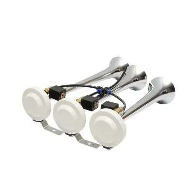 Claxon 3 trompete cu electrovalve 12/24V pentru compresor aer Breckner Germany - imagine 3