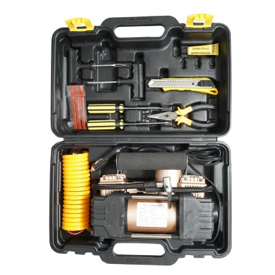 Compresor aer umflat roti 12V 180W, 150PSI, 45l/min, cablu 3m, kit pentru pana auto Breckner Germany - imagine 2