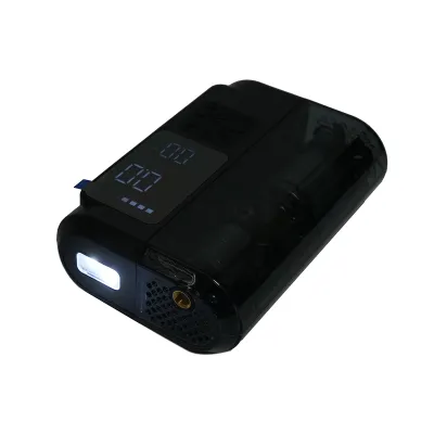 Compresor aer umflat roti smart portabil digital 12V/100W, baterie 3x2000mAh, laterna LED, port USB/USB-C 5V/2A, baterie externa, accesorii incluse - imagine 5