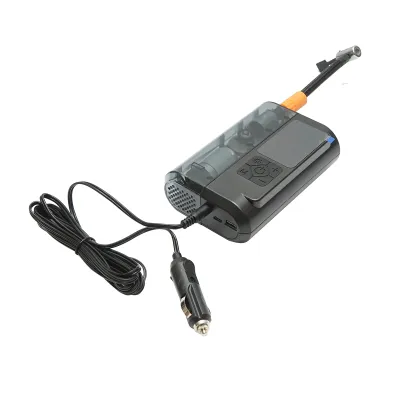 Compresor aer umflat roti smart portabil digital 12V/100W, baterie 3x2000mAh, laterna LED, port USB/USB-C 5V/2A, baterie externa, accesorii incluse - imagine 8
