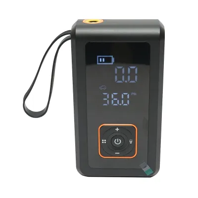 Robot pornire si compresor aer smart 80W 150 PSI, afisaj digital LED, baterie litiu 8000 mAh, baterie externa, lanterna LED, port USB/USB-C, accesorii incluse - imagine 2