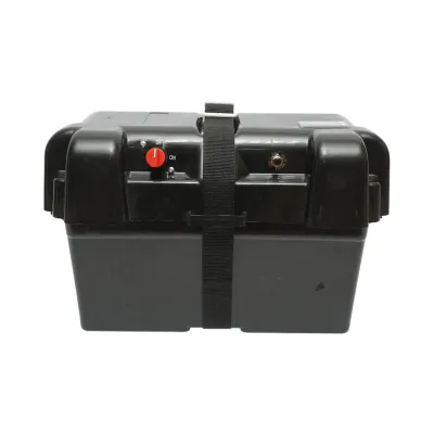 Cutie baterie auto 12V cu voltmetru DC 6-30V, intrerupator alimentare 100A, priza bricheta, afisaj LCD, 2xUSB 350x180x200mm - imagine 2