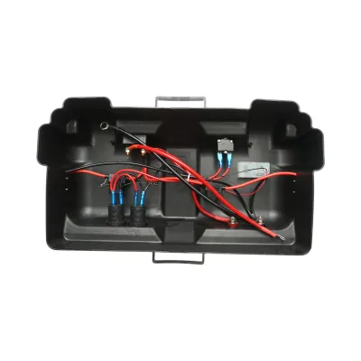 Cutie baterie auto 12V cu voltmetru DC 6-30V, intrerupator alimentare 100A, priza bricheta, afisaj LCD, 2xUSB 360x180x235mm - imagine 12