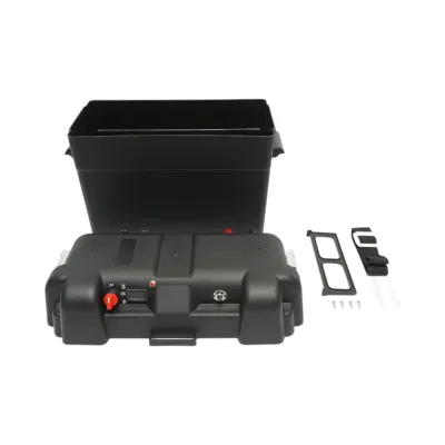 Cutie baterie auto cu voltmetru 12V, intrerupator alimentare 100A, siguranta 30A, priza bricheta, afisaj LCD, 2xUSB 360x180x235mm - imagine 3