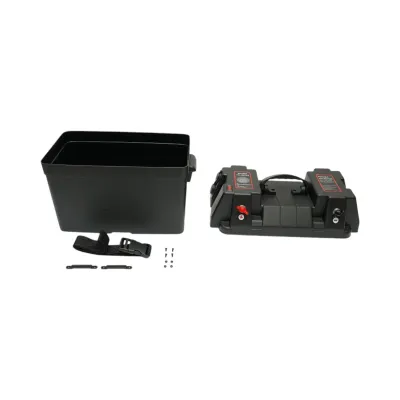 Cutie baterie auto 12V cu voltmetru DC 6-36V, afisaj LCD, intrerupator cirucit 16A, 2 prize bricheta, 2xUSB 340x195x200mm - imagine 2