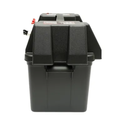 Cutie baterie auto 12V cu voltmetru DC 6-36V, afisaj LCD, intrerupator cirucit 16A, 2 prize bricheta, 2xUSB 340x195x200mm - imagine 5