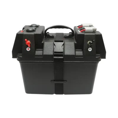 Cutie baterie auto 12V cu voltmetru DC 6-36V, intrerupator cirucit 16A, priza bricheta, afisaj LCD, 2xUSB 340x195x200mm - imagine 2