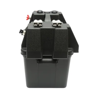 Cutie baterie auto 12V cu voltmetru DC 6-36V, intrerupator cirucit 16A, priza bricheta, afisaj LCD, 2xUSB 340x195x200mm - imagine 7