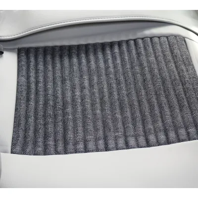 Set huse scaune auto Premium crem-gri universale, design sport ergonomic, piele ecologica cu insertii textile 11 piese - imagine 8
