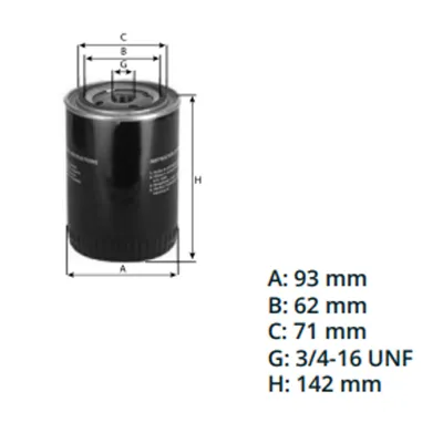 Filtru ulei Tractor Forestier cu motor Perkins, Massey Ferguson, Case, New Holland P554403 W940/24 - imagine 4