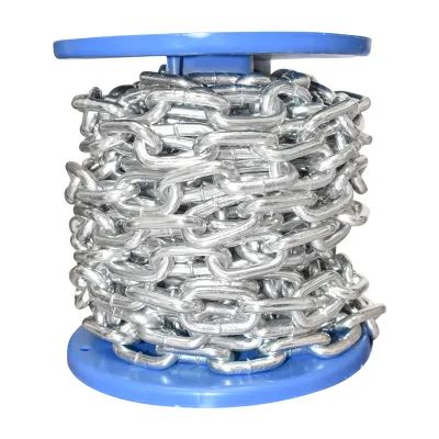 Lant electrogalvanizat 7.9x32.3x30mm DIN5685A 10m/rola tambur plastic