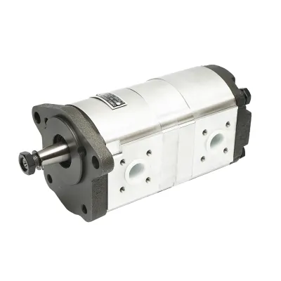 Pompa hidraulica cu sens rotatie stanga, debit 14+8cm3 pentru Claas, Renault 7700035525