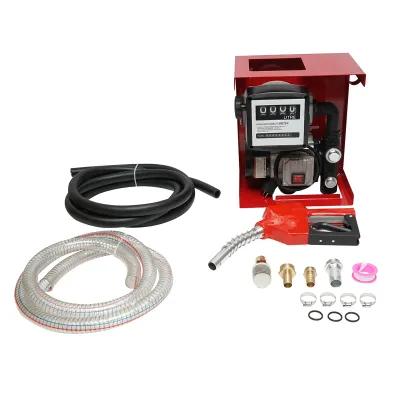 Kit pompa transfer motorina 220V 550W cu contor, furtun aspiratie 1,5m, furtun transfer 4m si pistol Breckner Germany