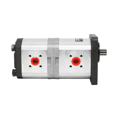Pompa hidraulica dubla sens pe stanga, debit 22+14cm3 pentru New Holland, Case IH OEM 47129338 - imagine 3
