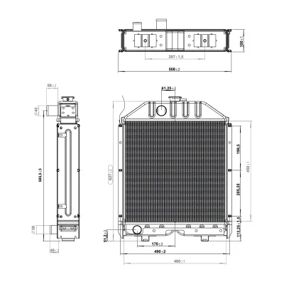Radiator racire apa pentru Fiat 55-90 cod OEM 4997175, 5132826, 5139028, 5153483, 5159617, 150-39 Breckner Germany - imagine 2