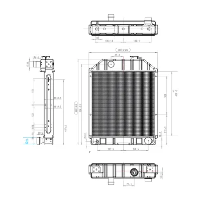 Radiator racire apa motor Ford 600x480x65mm cod OEM 81817280, C7NN8005L, D8NN8005PA, C7NN8005E, 4826 - imagine 2