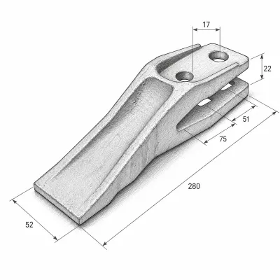 Dinte cupa buldoexcavator pentru Caterpillar cod OEM 1358203 - imagine 4