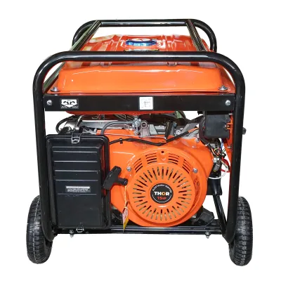 Generator electric 5.5kW/220V, motor pe benzina 15CP, pornire electrica/manuala THOR - imagine 4