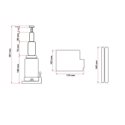 Cric hidraulic cu piston dublu 2 tone 150mm - imagine 7