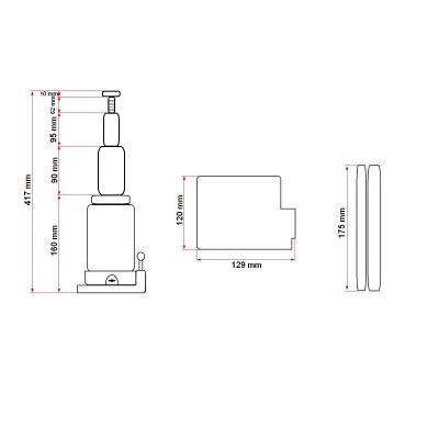 Cric hidraulic cu piston dublu 6 tone 170mm - imagine 9