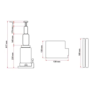 Cric hidraulic cu piston dublu 10 tone 245mm - imagine 10