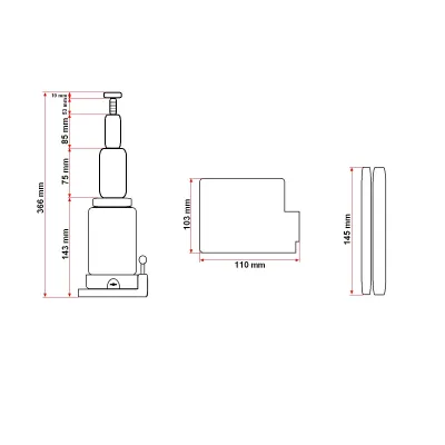 Cric hidraulic cu piston dublu 3 tone 153mm - imagine 9