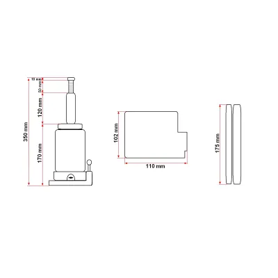 Cric hidraulic tip piston 5 tone cu supapa 180mm - imagine 9