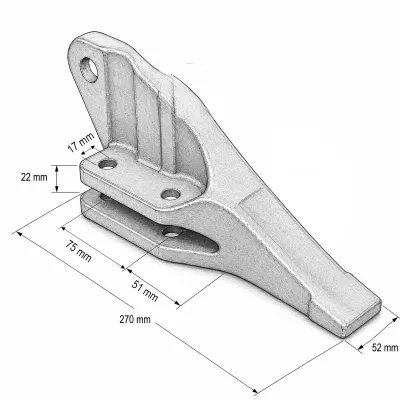Dinte cupa lateral stanga buldoexcavator Caterpillar, New Holland cod OEM 85801376, 277-8664 - imagine 4