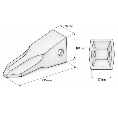 Dinte cupa buldoexcavator Caterpillar cod OEM 1U3302RC - imagine 4