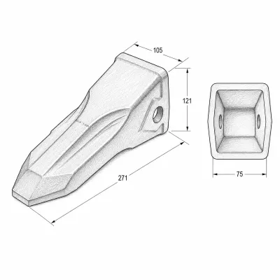 Dinte cupa excavator Caterpillar J350 cod OEM 1U3352RC - imagine 4