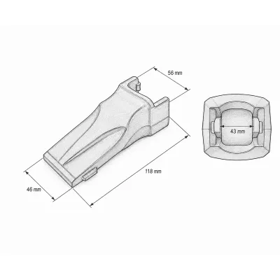 Dinte cupa excavator Caterpillar, Komatsu, JCB tip Esco cod OEM V13SYL - imagine 4