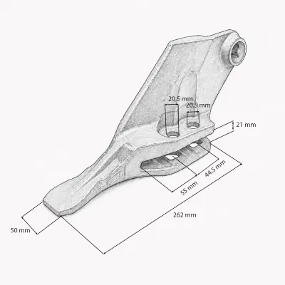 Dinte cupa lateral dreapta buldoexcavator JCB 4CX cod OEM 333-D8457 - imagine 4