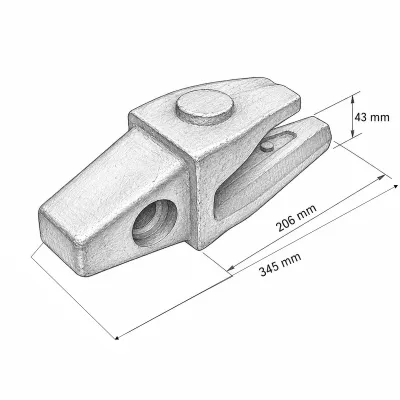 Adaptor dinte cupa excavator Caterpillar J350 cod OEM 3G8354 - imagine 4