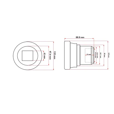Semimosor lagar disc cu patrat de 41mm model nou mare pentru Vogel Noot - imagine 7